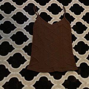 One size My Intimo brown stretchy textured camisole, no shelf bra